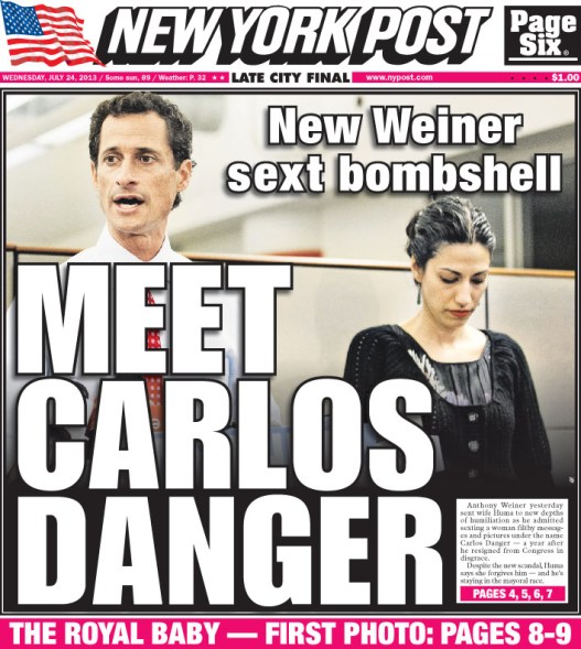 Weiner, New York Post, Meet Carlos Danger