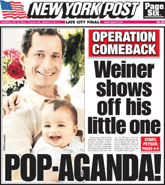 Weiner, New York Post, Pop-Aganda