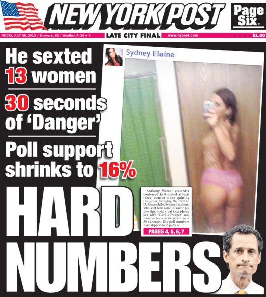 Weiner, New York Post, Hard Numbers