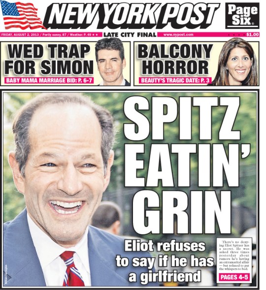 Eliot Spitzer, New York Post, Spitz Eatin’ Grin