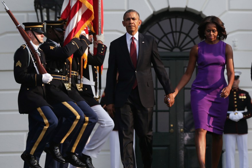 Obamas And Bidens Observe Moment Of Silence To Mark Anniversary Of 9/11 Attacks