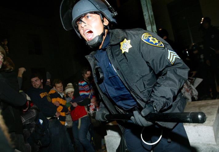 UC Berkeley Sproul Hall police protest protesters