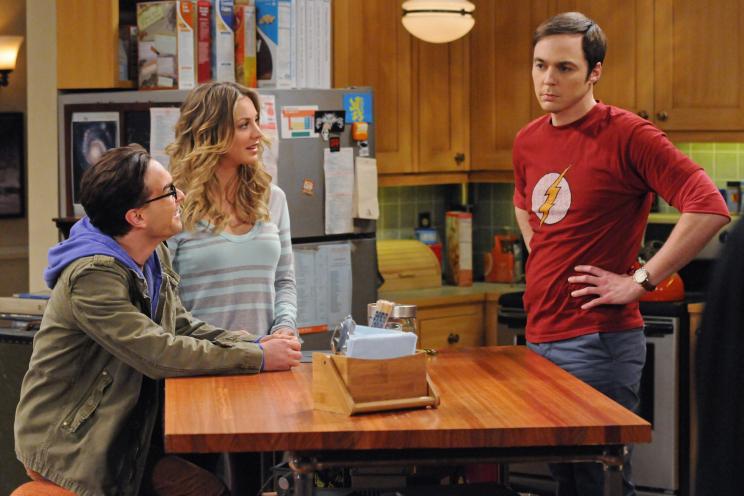 The stars of "The Big Bang Theory" -- Kaley Cuoco, Johnny Galecki and Jim Parsons