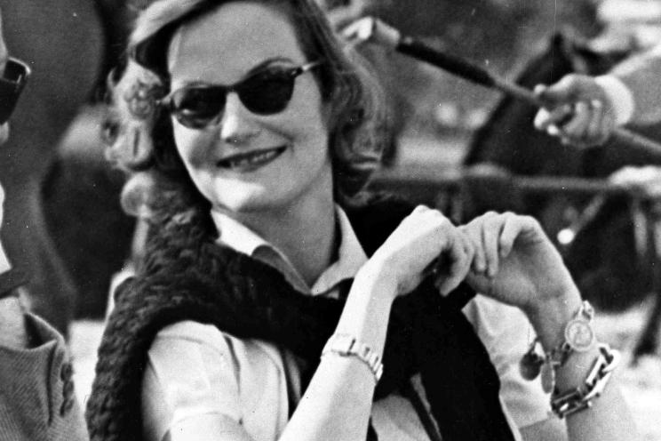 American tobacco heiress Doris Duke at a polo match in Cairo in 1950.