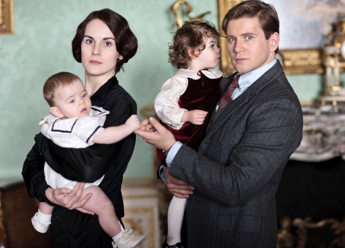 Season 4 of the international hit finds aristocrats coping with last season's shocking finale. Change is in the air as three generations of the Crawley family have conflicting interests in the estate. Paul Giamatti makes an appearance alongside the beloved returning ensemble, including Dame Maggie Smith, Elizabeth McGovern, Hugh Bonneville, Michelle Dockery, Jim Carter, Joanne Froggatt, guest star Shirley MacLaine and a host of others. Shown from left to right: Michelle Dockery as Lady Mary and Allen Leech as Tom Branson