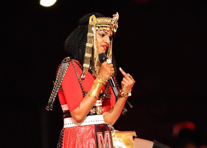 M.I.A. during her Super Bowl XLVI performance.