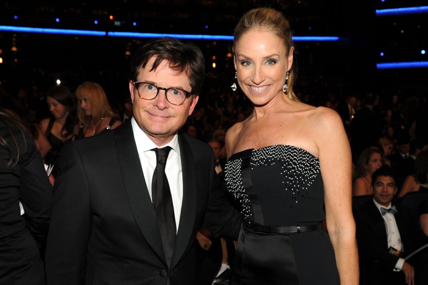 Michael J. Fox and Tracy Pollan in the audience at the 65th Primetime Emmy Awards