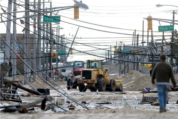 Debris from Superstorm Sandy in Seaside Heights, NJ.