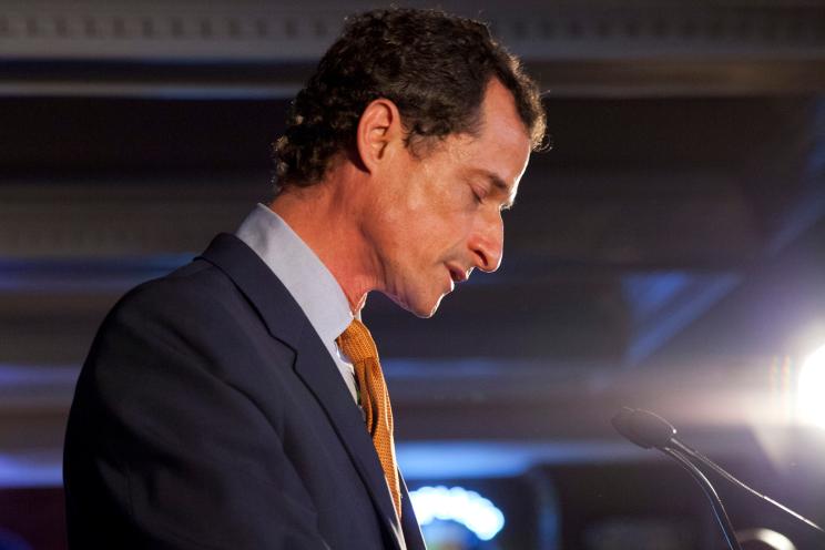 Democratic mayoral hopeful Anthony Weiner makes his concession speech at Connolly's Pub in midtown Tuesday, September 10, 2013.