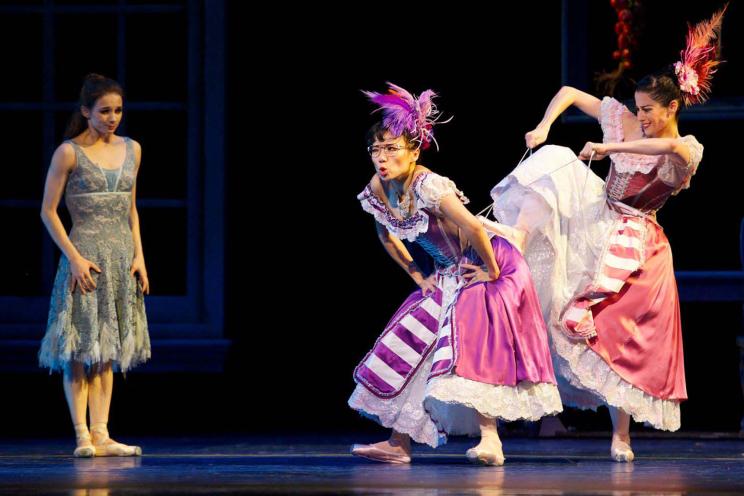 Maria Kochetkova (left) looks on as her two step-sisters duke it out in "Cinderella."