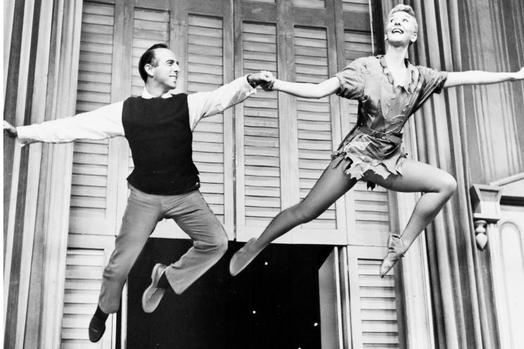 Mary Martin (right) as "Peter Pan."