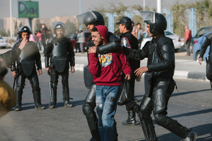 Riot Police Clear Protestors Ahead Of The Trial Of Former President Morsi