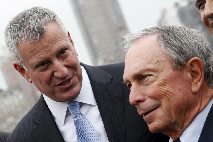 Bill de Blasio (left) and Michael Bloomberg (right)