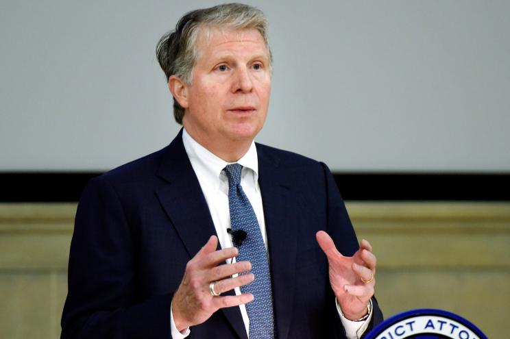 Manhattan District Attorney Cyrus Vance speaks during the 6th annual Financial Crimes and Cybersecurity Symposium at the Federal Reserve Bank of New York on Nov. 18.