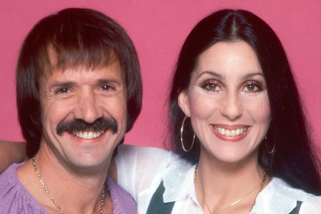 LOS ANGELES - JULY 22: Singer and actress Cher poses with ex-husband Sonny Bono for a photo session on July 22, 1977 in Los Angeles, California.  (Photo by Harry Langdon/Getty Images)