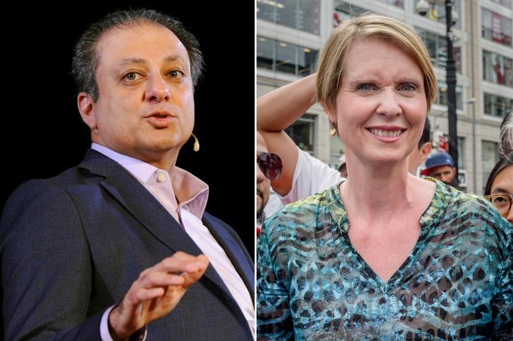 Preet Bharara and Cynthia Nixon