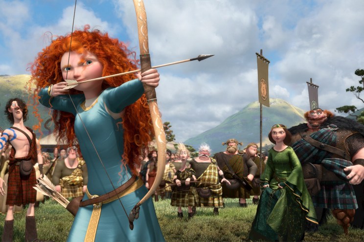 BRAVE, from left: Lord Macintosh (voice: Craig Ferguson), Young Macintosh, Merida (voice: Kelly Macd