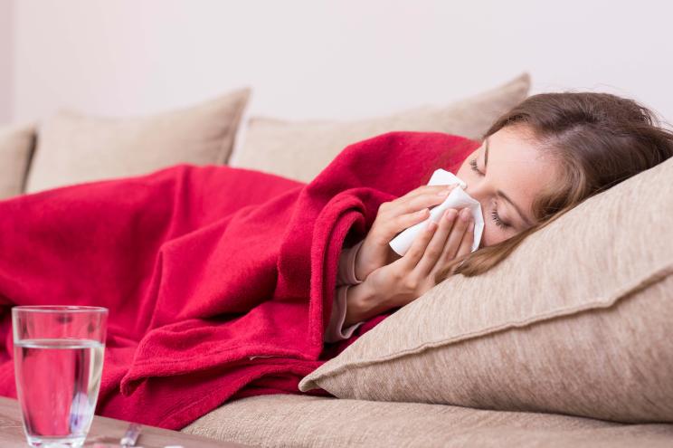 A sick woman.