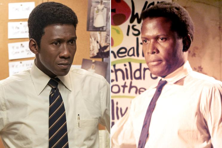 Mahershala Ali (left) in "True Detective" and Sidney Poitier in the 1967 film "To Sir with Love."