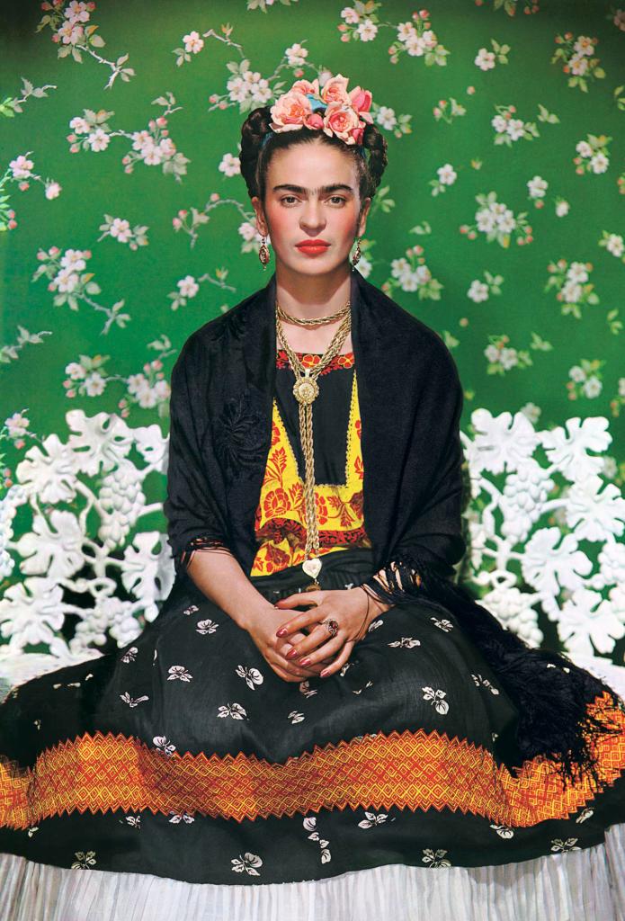 Nickolas Muray (American, born Hungary, 1892-1965).Frida on Bench, 1939. Carbonprint,18x 14in.(45.5 x36 cm).Courtesy of Nickolas Muray Photo Archives. ©Nickolas Muray Photo Archives