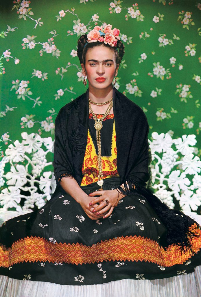 Nickolas Muray (American, born Hungary, 1892-1965).Frida on Bench, 1939. Carbonprint,18x 14in.(45.5 x36 cm).Courtesy of Nickolas Muray Photo Archives. ©Nickolas Muray Photo Archives