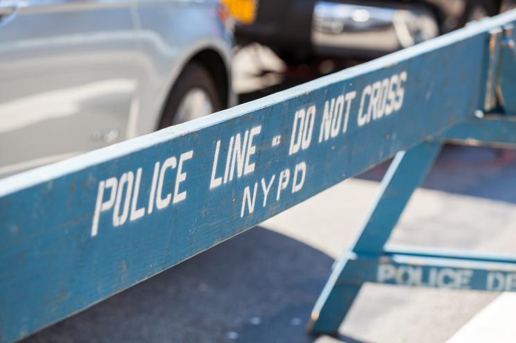 A police line at a crime scene in New York