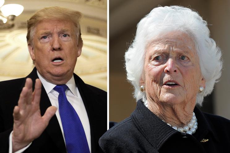 Donald Trump and Barbara Bush