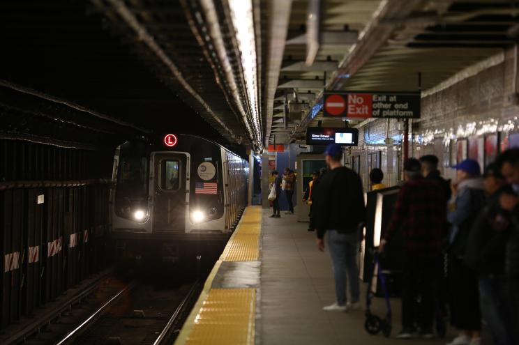 A L train approaches a station in Manhattan. It was smooth riding on the L train Saturday despite months of dread leading up to the partial subway line shutdown that kicked off Friday.