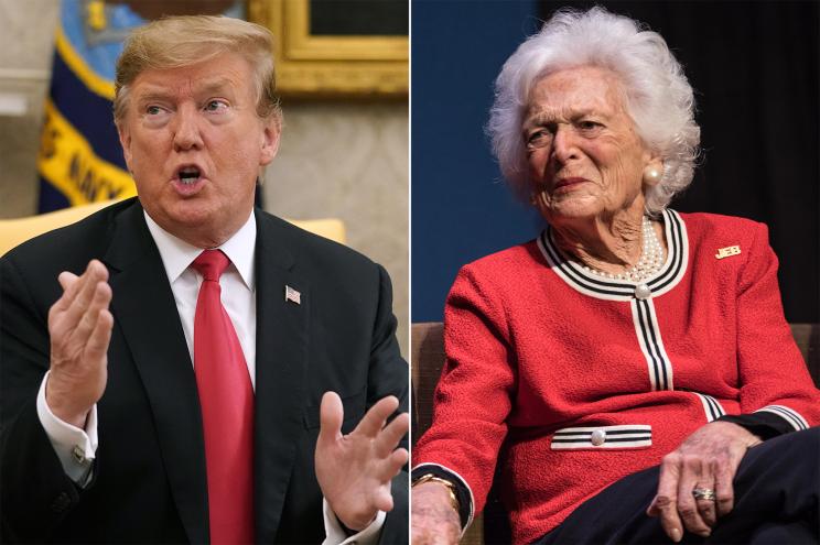 Donald Trump and Barbara Bush