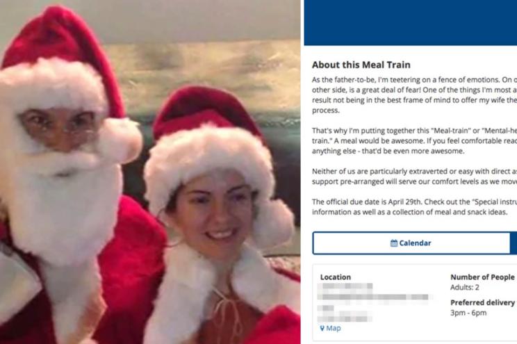 the couple's Meal Train page