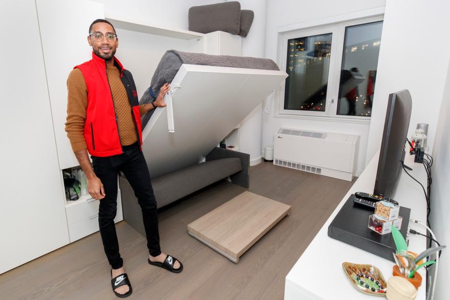 Nick Gordon in his apartment, ALTA+ by Ollie.