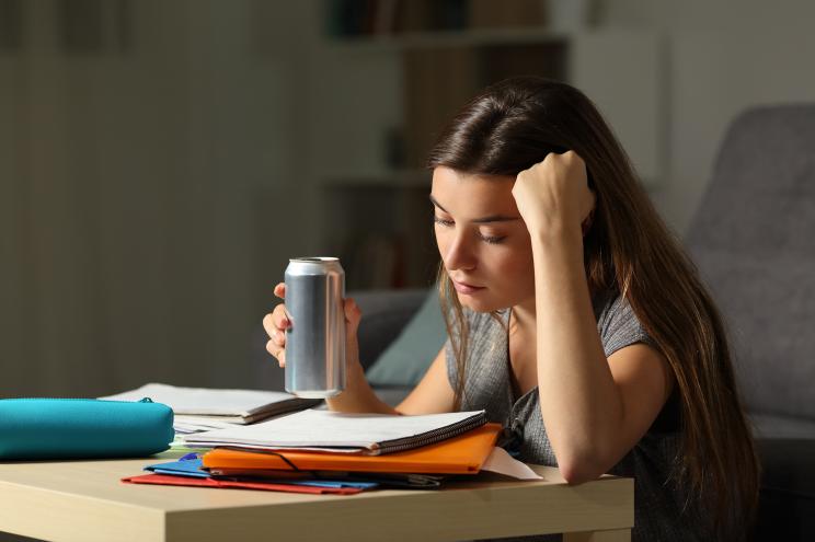 Girl with energy drink