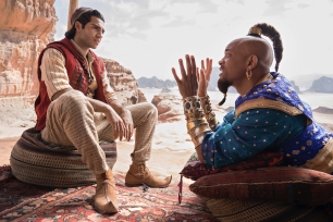 Mena Massoud and Will Smith in "Aladdin."