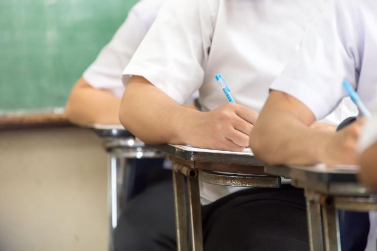 Students taking a test