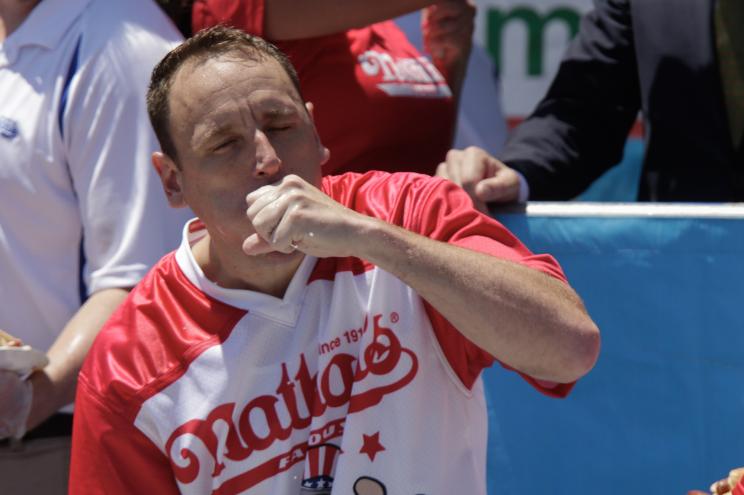 Joey Chestnut wins his 12th Nathan’s Hot Dog Eating Contest after downing 71 dogs.