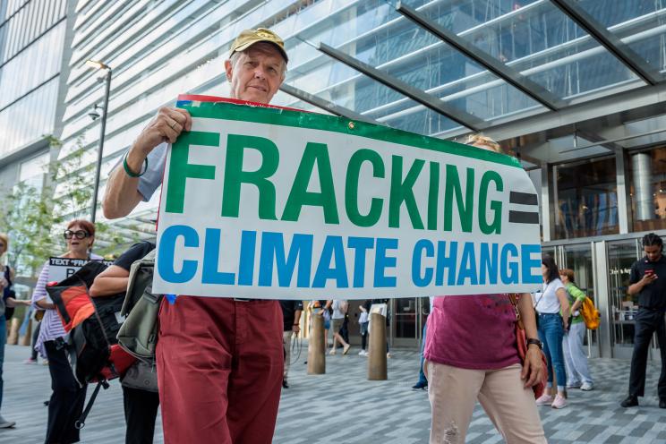 Hundreds of climate activivsts gathered outside the CNN studios at 30 Hudson Yards where a Town Hall on Climate Policy was held on September 4, 2019 to tell the leading Democratic Party presidential candidates that it’s time for them all to commit to the boldest and fastest climate actions now.