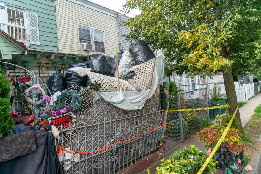 Many of the bags have already been removed from the house.