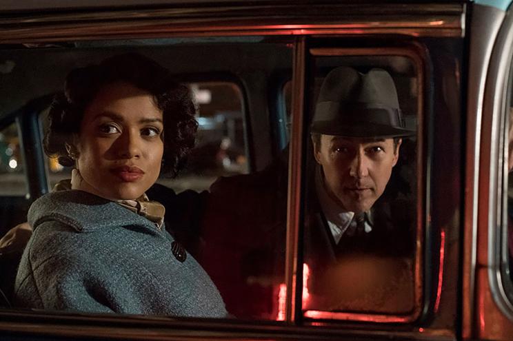 Gugu Mbatha-Raw and Edward Norton in "Motherless Brooklyn."