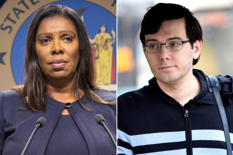 Letitia James and Martin Shkreli