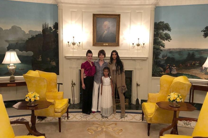 Kim Kardashian and family in the Oval Office