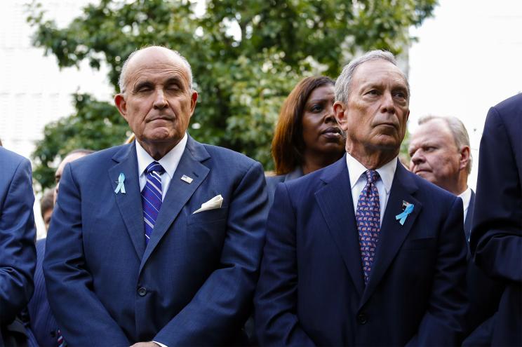 Rudy Giuliani (left) and Michael Bloomberg in 2015