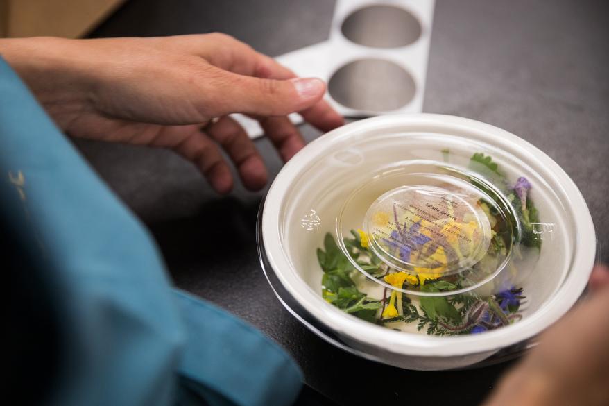 Two Michelin Star chef Jean Sulpice and his team are producing take-away meals for clients because of restaurant closures during France's lockdown.