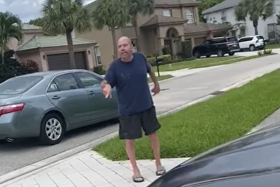 Scenes from the confrontation between teens and an unidentified man in Florida.