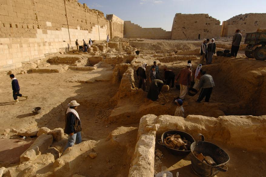 Archaeological excavation at the Taposiris Magna temple complex.