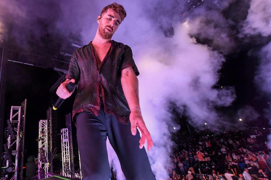 Andrew Taggart of The Chainsmokers perform during the 'Safe & Sound' Drive-In Concert