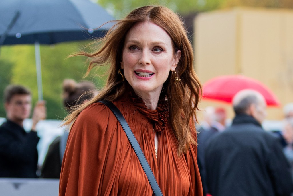 PARIS, FRANCE - SEPTEMBER 24: American actress Julianne Moore is seen at the Dior show on September 24, 2019 in Paris, France. (Photo by Christian Vierig/GC Images)