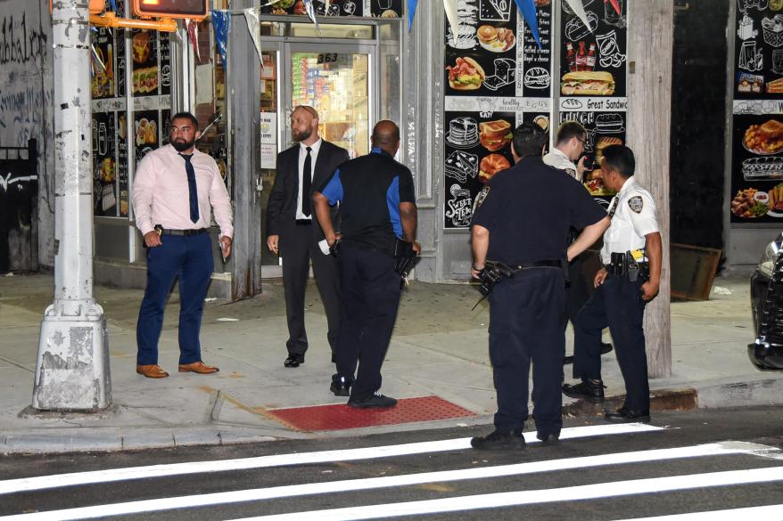 Police at the scene of a shooting in Brooklyn