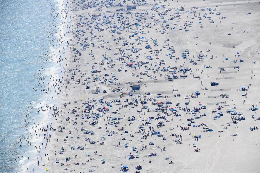 The crowd at Jones Beach.