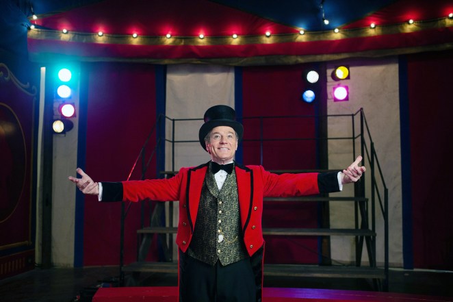 Bryan Cranston as the ringmaster in "The One and Only Ivan."