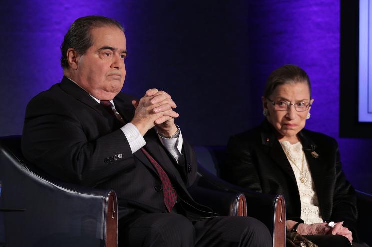 Supreme Court Justices Antonin Scalia and Ruth Bader Ginsburg